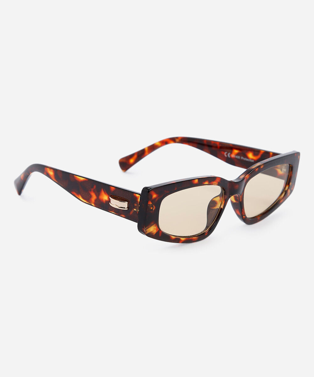 óculos de sol feminino quadrado de acetato tartaruga triton marrom