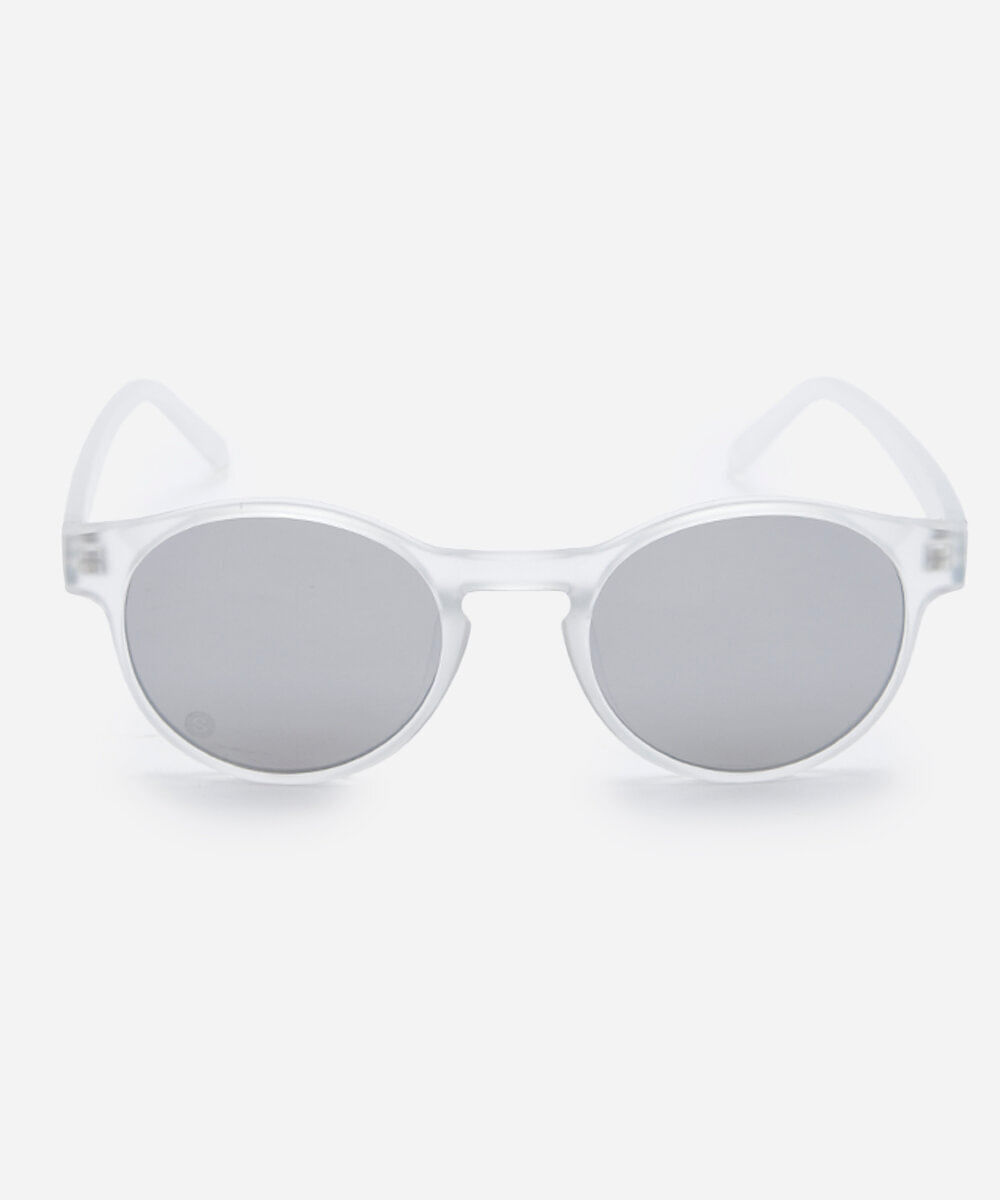 óculos de sol unissex redondo de acetato transparente
