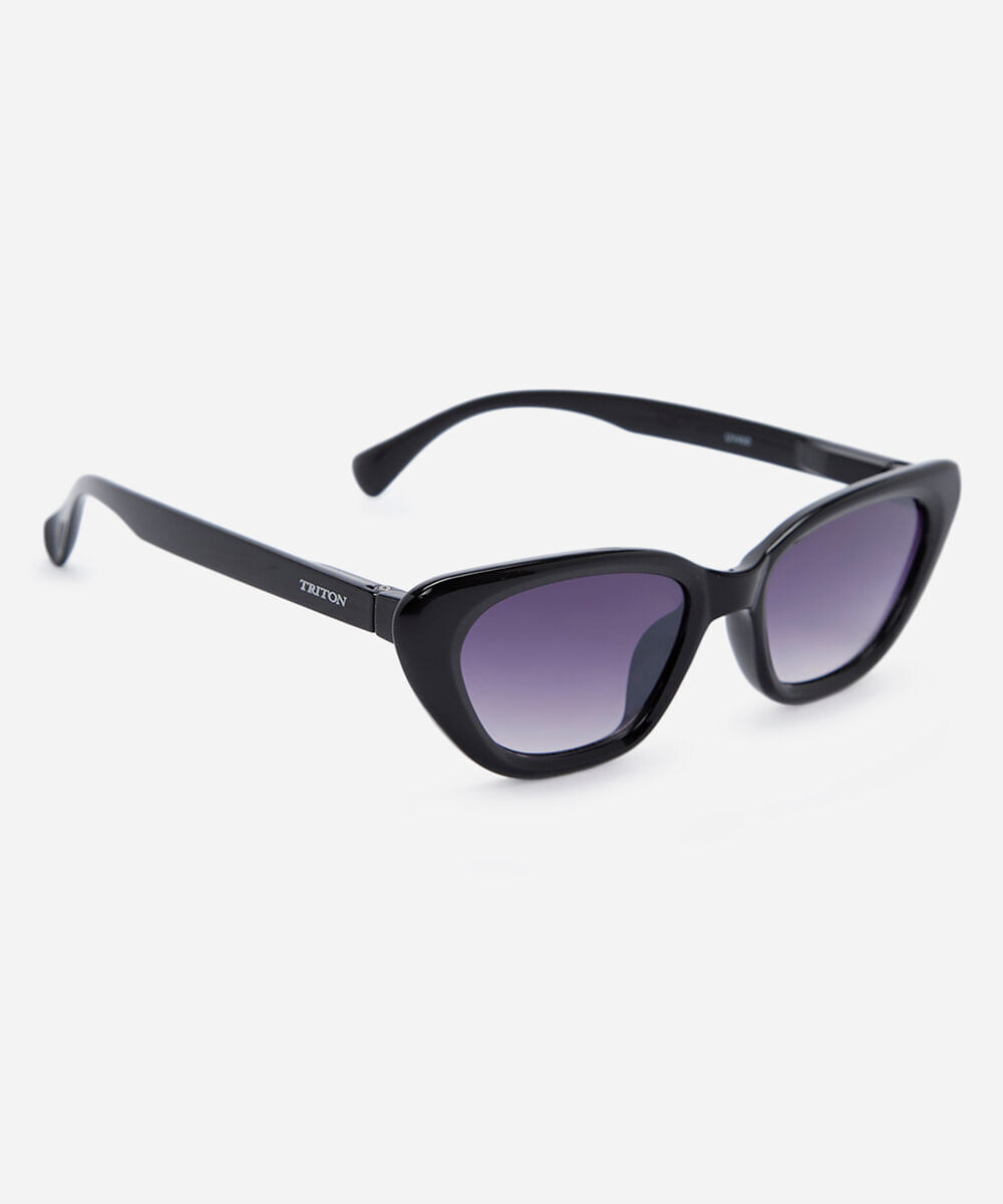 óculos de sol feminino gatinho de acetato triton preto