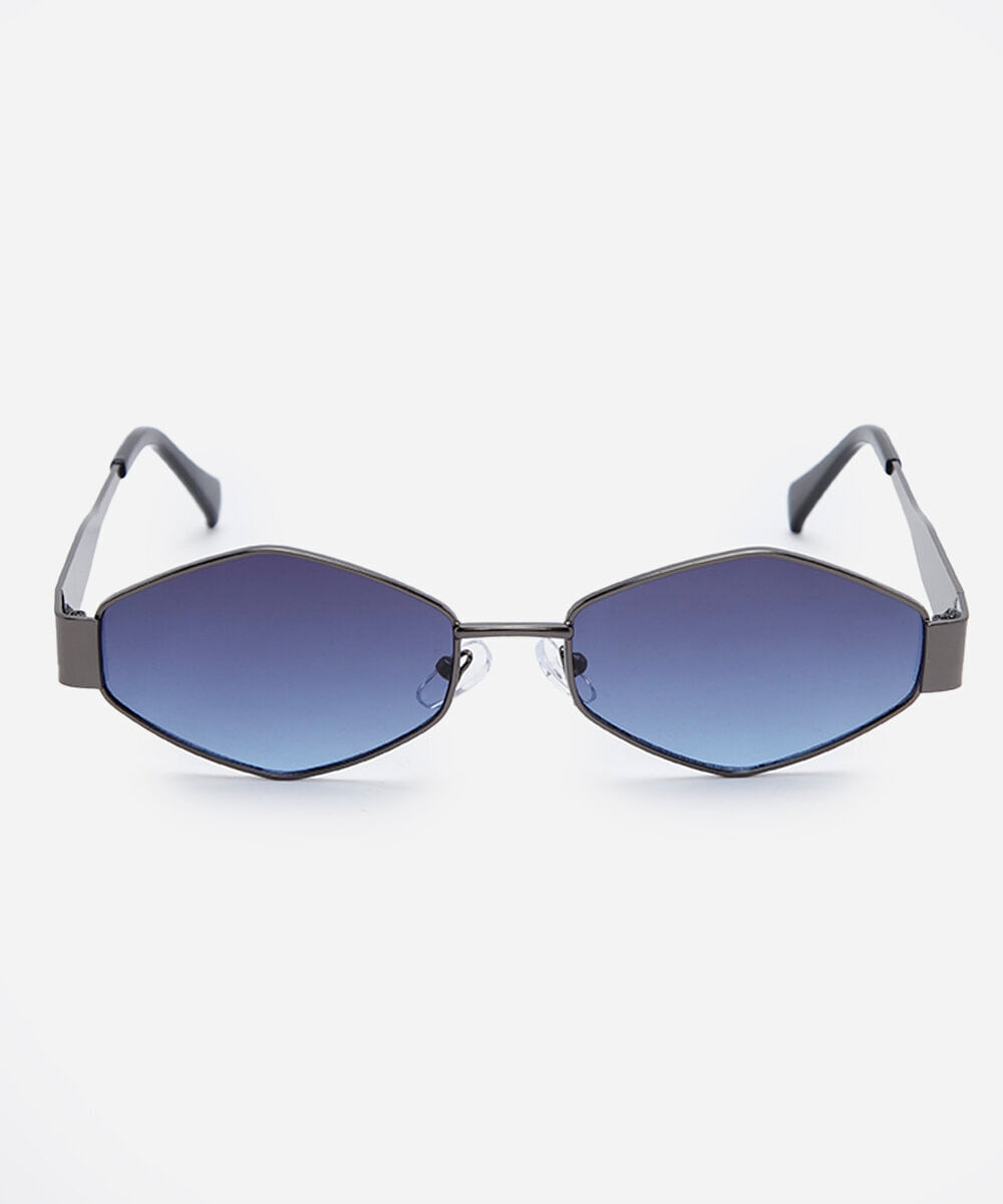óculos de sol feminino oval de metal triton cinza