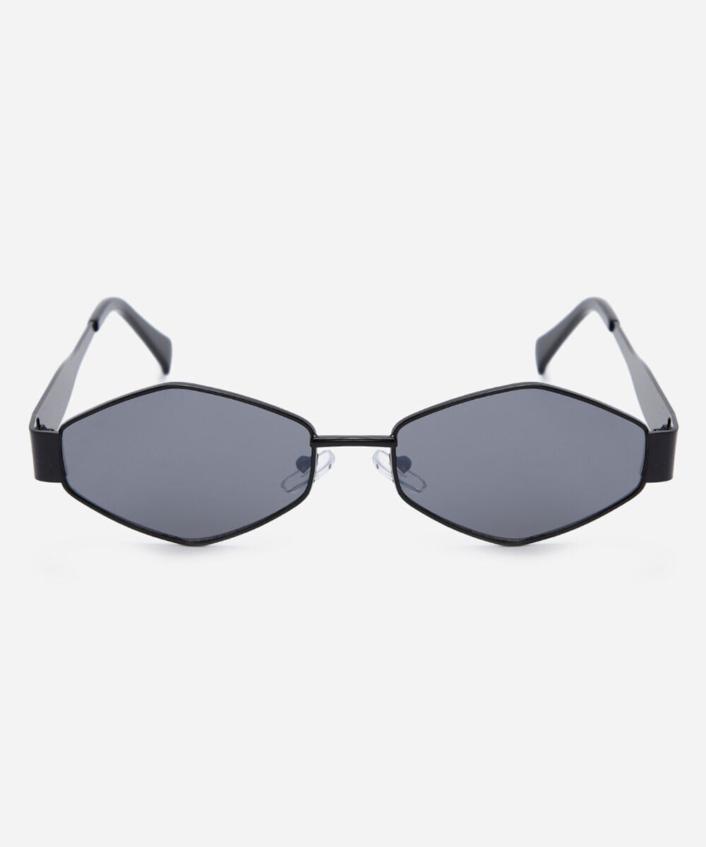 óculos de sol feminino oval de metal triton preto