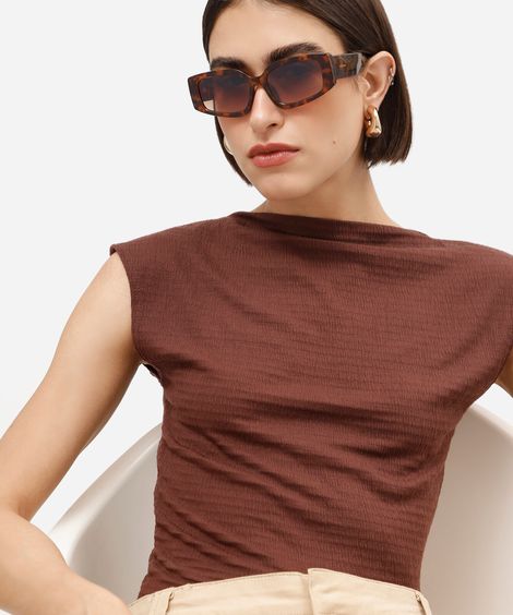 óculos de sol feminino quadrado de acetato tartaruga triton marrom