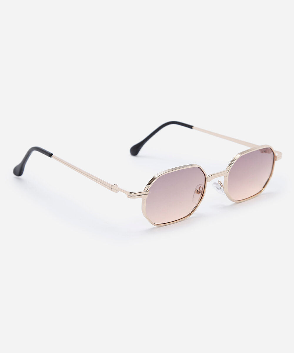 óculos de sol unissex quadrado de metal triton dourado