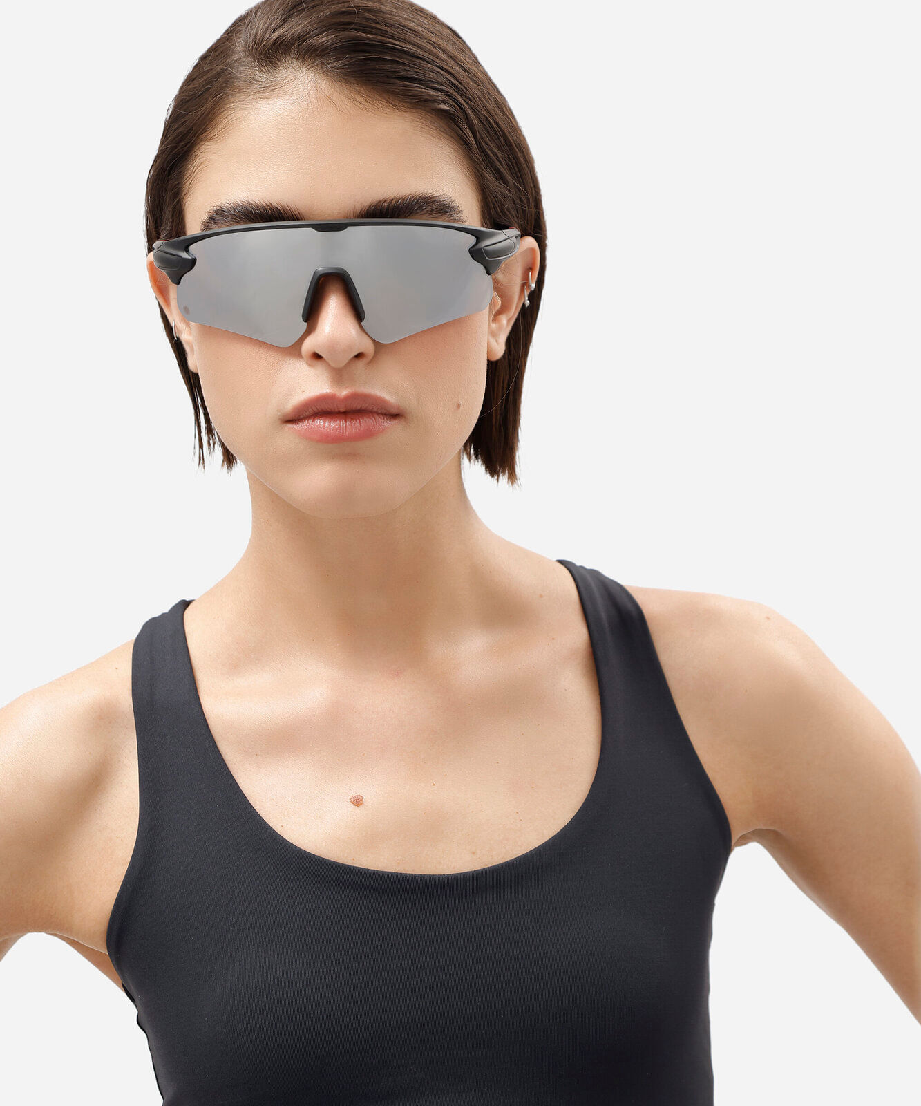 óculos de sol esportivo unissex de acetato preto