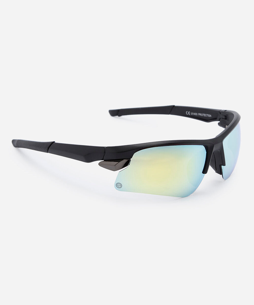 óculos de sol esportivo unissex de acetato preto