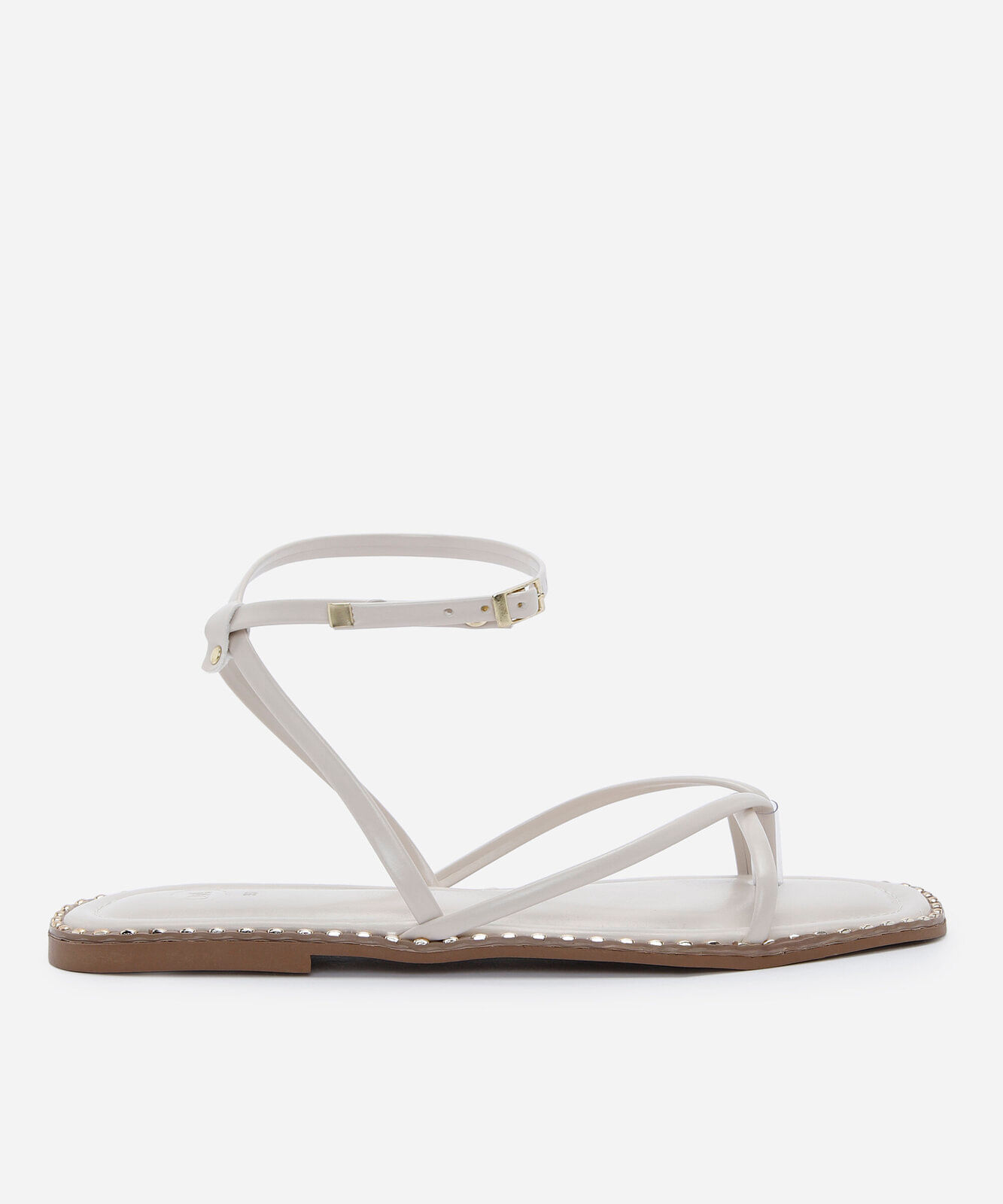 rasteirinha tiras finas bico quadrado off white