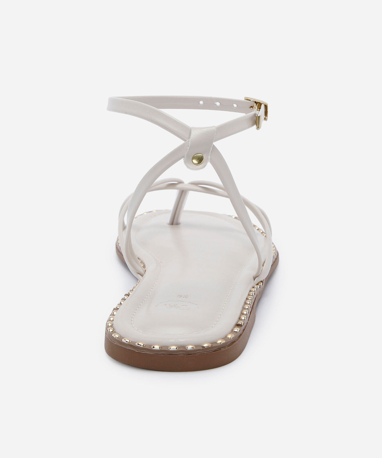rasteirinha tiras finas bico quadrado off white