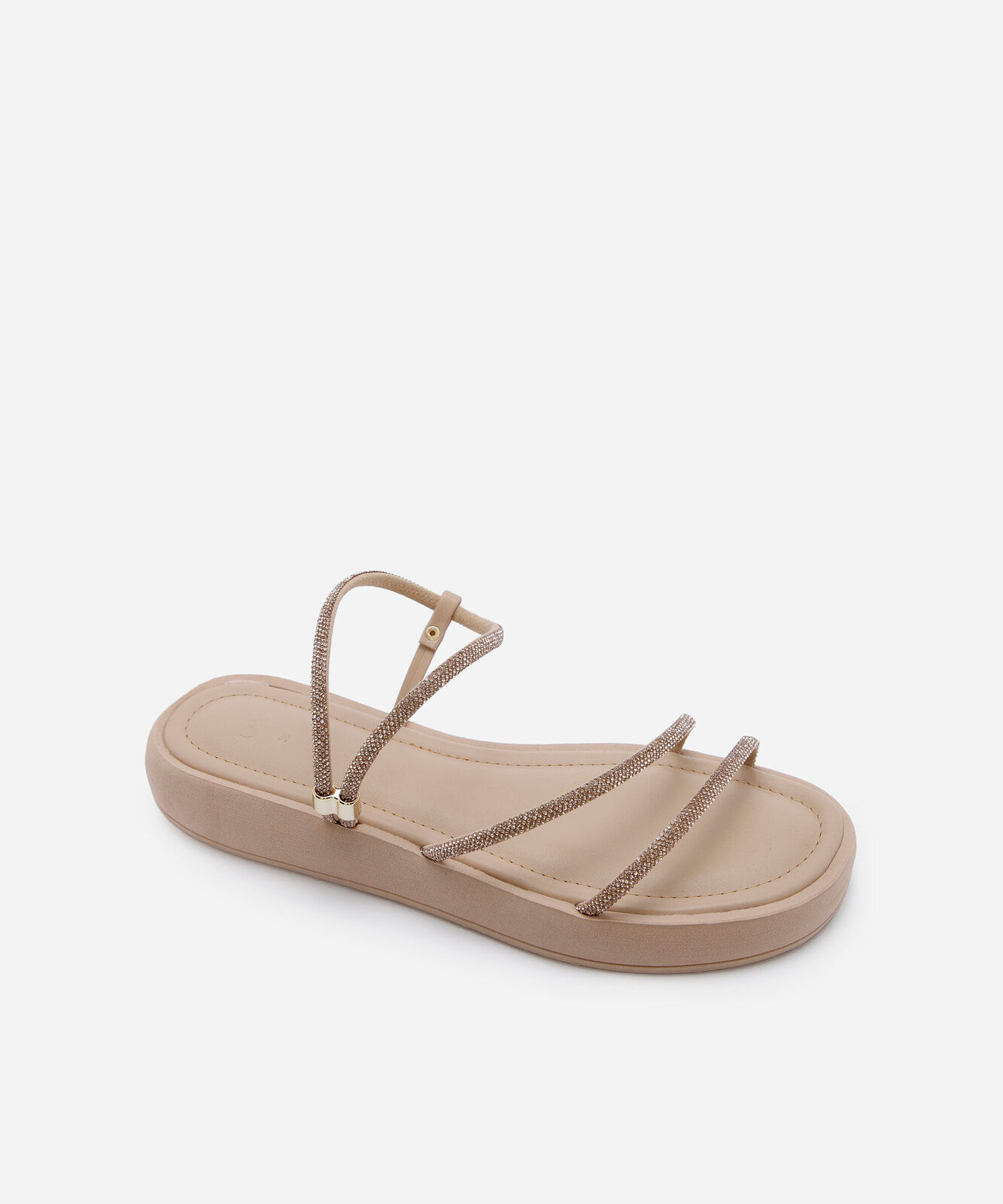 rasteirinha flatform com brilhos bege
