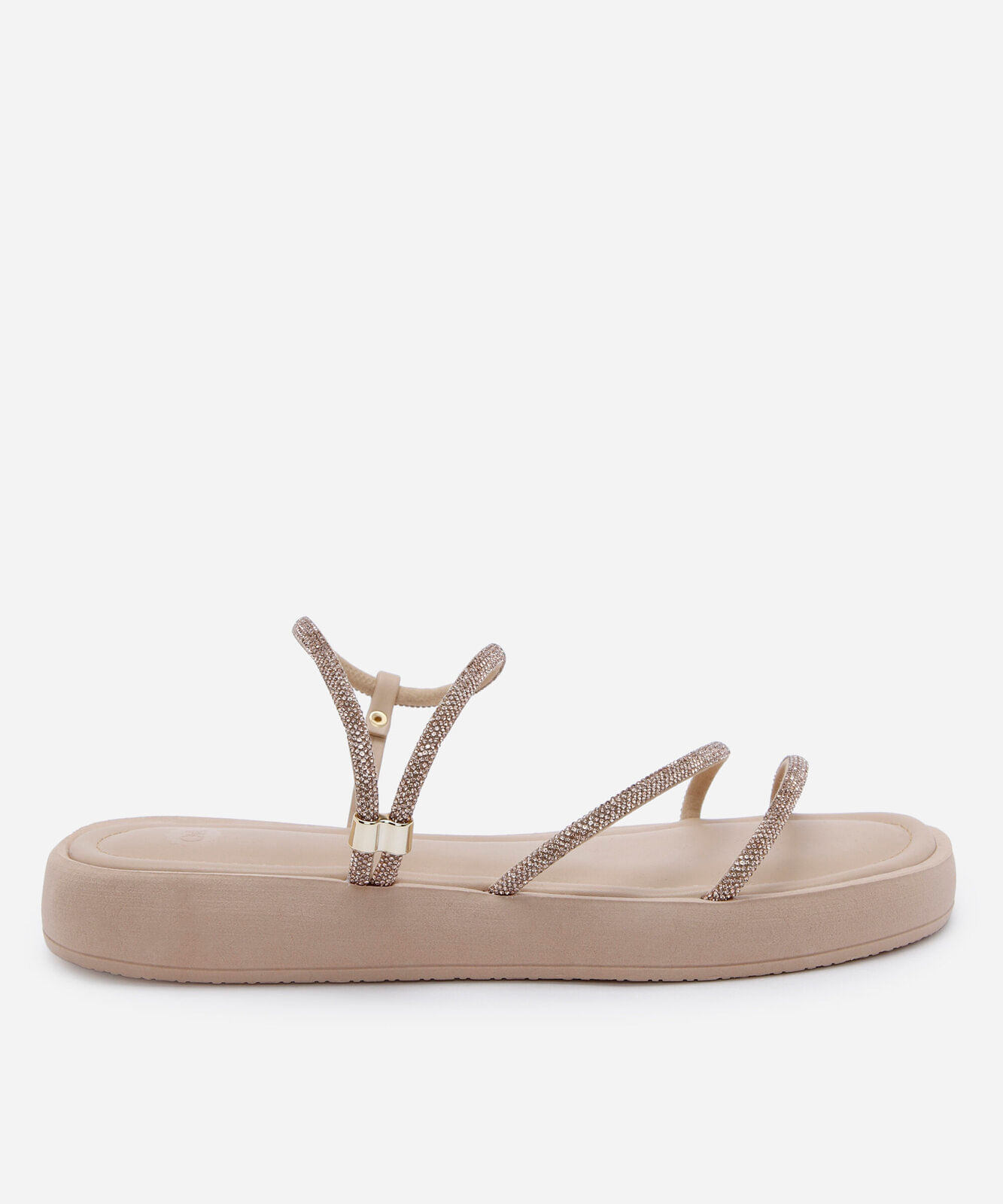 rasteirinha flatform com brilhos bege