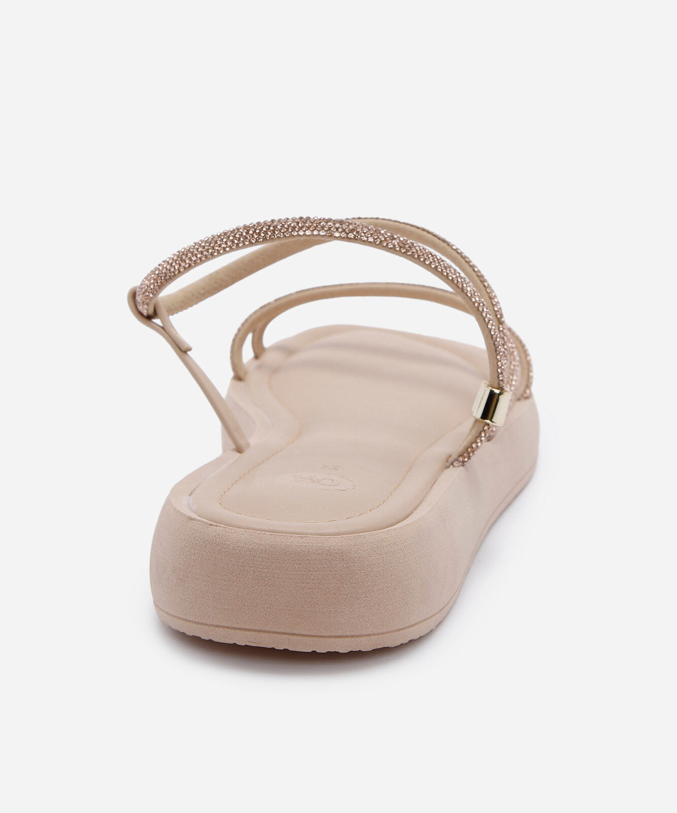 rasteirinha flatform com brilhos bege
