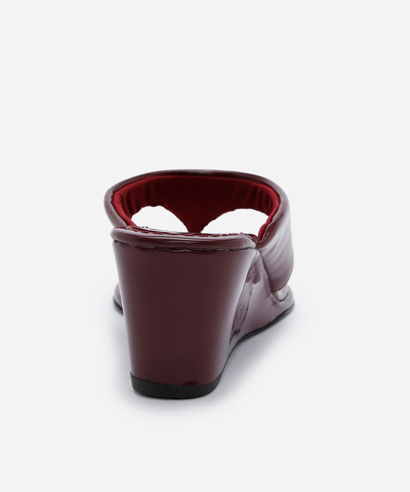 tamanco bico quadrado anabela vinho