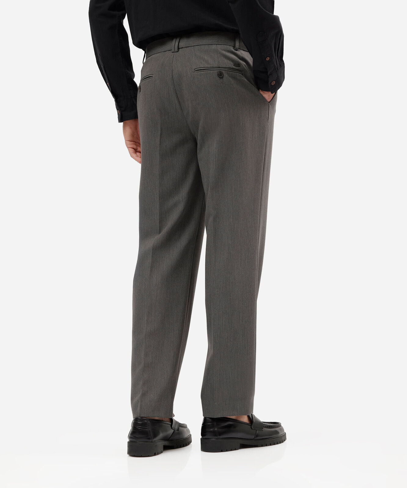 calça de alfaiataria masculina reta cinza