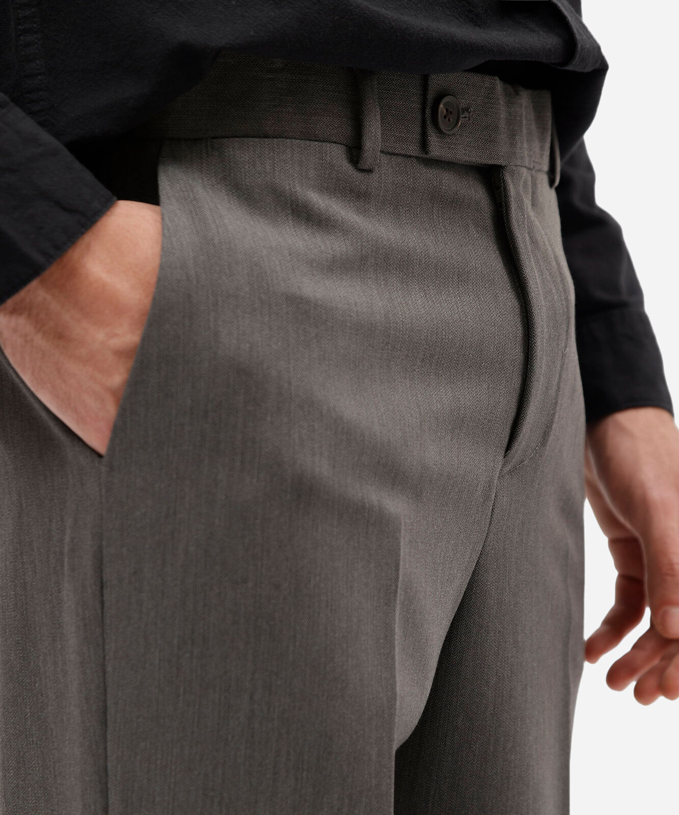 calça de alfaiataria masculina reta cinza