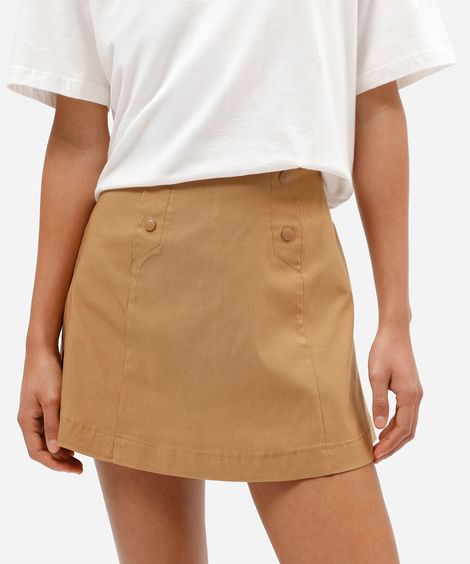 short saia feminino com viscose bege
