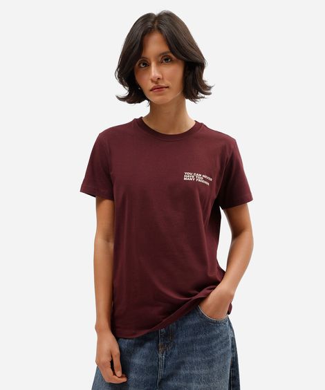camiseta feminina de algodão manga curta hello kitty vinho