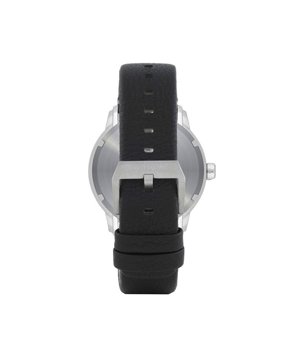 relógio masculino orient solartech analógico calendário mbsc1043 g2px prateado