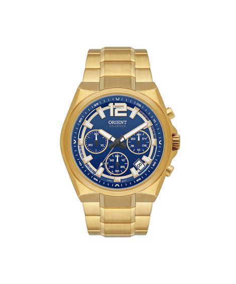 relógio masculino orient cronógrafo mgssc068 d2kx dourado