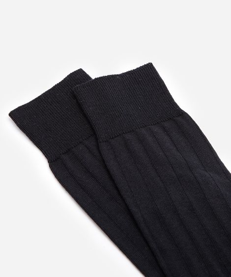 kit de 2 meias cano alto social canelada mash preto