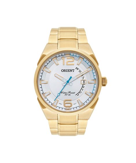 relógio masculino orient analógico calendário mgss1159 s2kx dourado