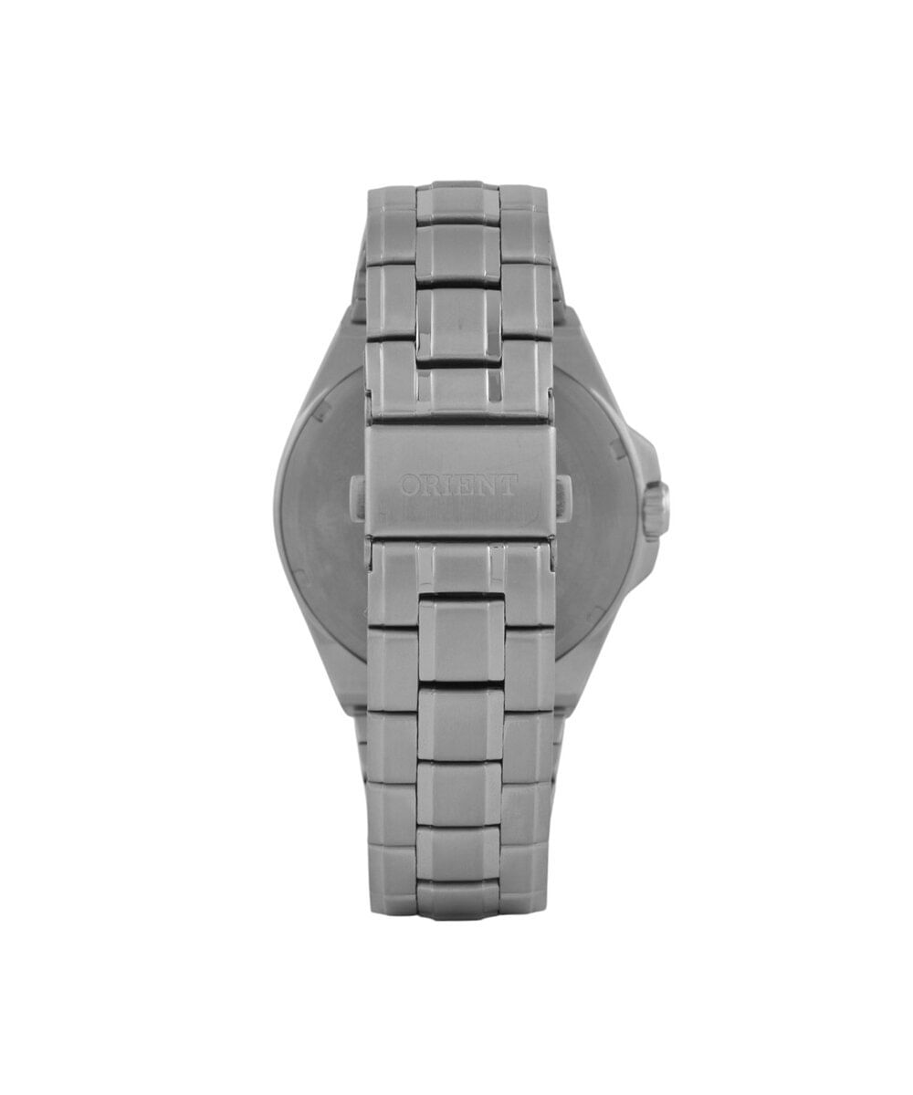 relógio masculino orient solartech analógico calendário mbss1506 d2sx prateado
