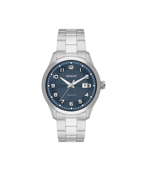 relógio masculino orient analógico calendário mbss1517 d2sx prateado