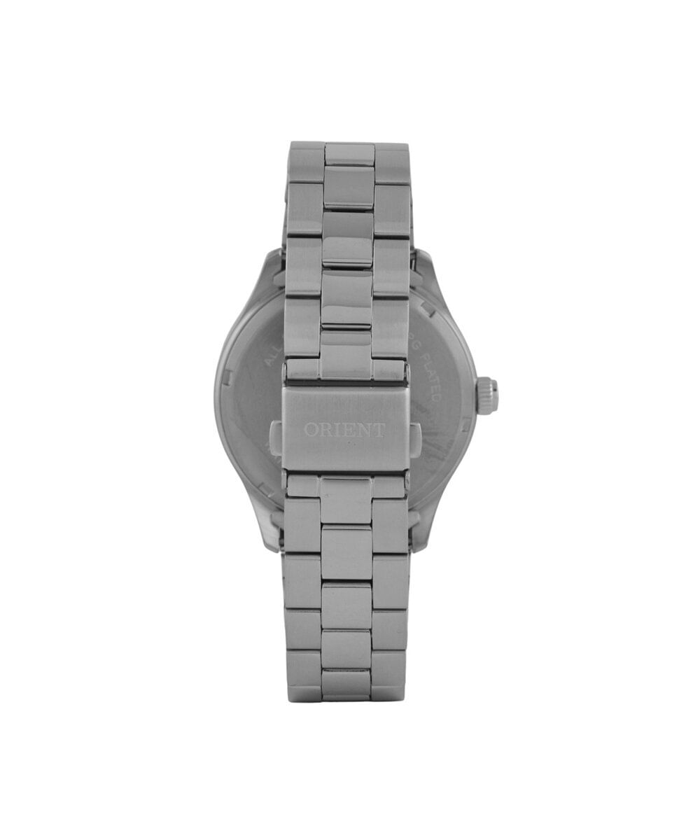 relógio masculino orient solartech analógico calendário mbss1517 d2sx prateado
