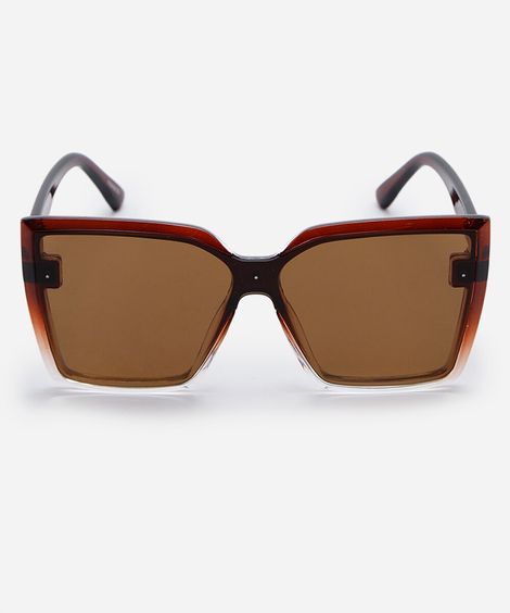 óculos de sol feminino quadrado de acetato marrom