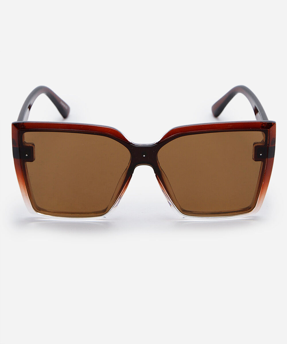 óculos de sol feminino quadrado de acetato marrom