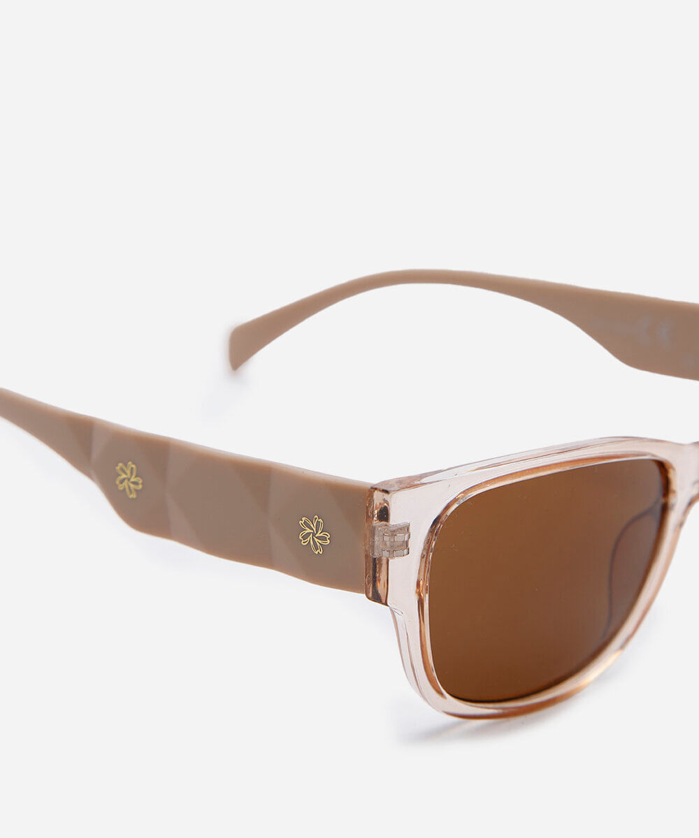 óculos de sol feminino quadrado de acetato marrom