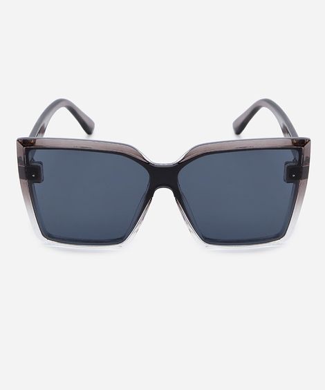 óculos de sol feminino quadrado de acetato cinza