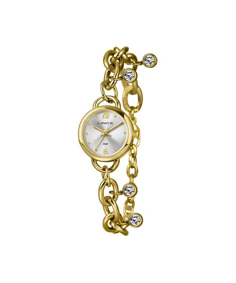 relógio feminino lince analógico lrg4877l25 s2kx dourado