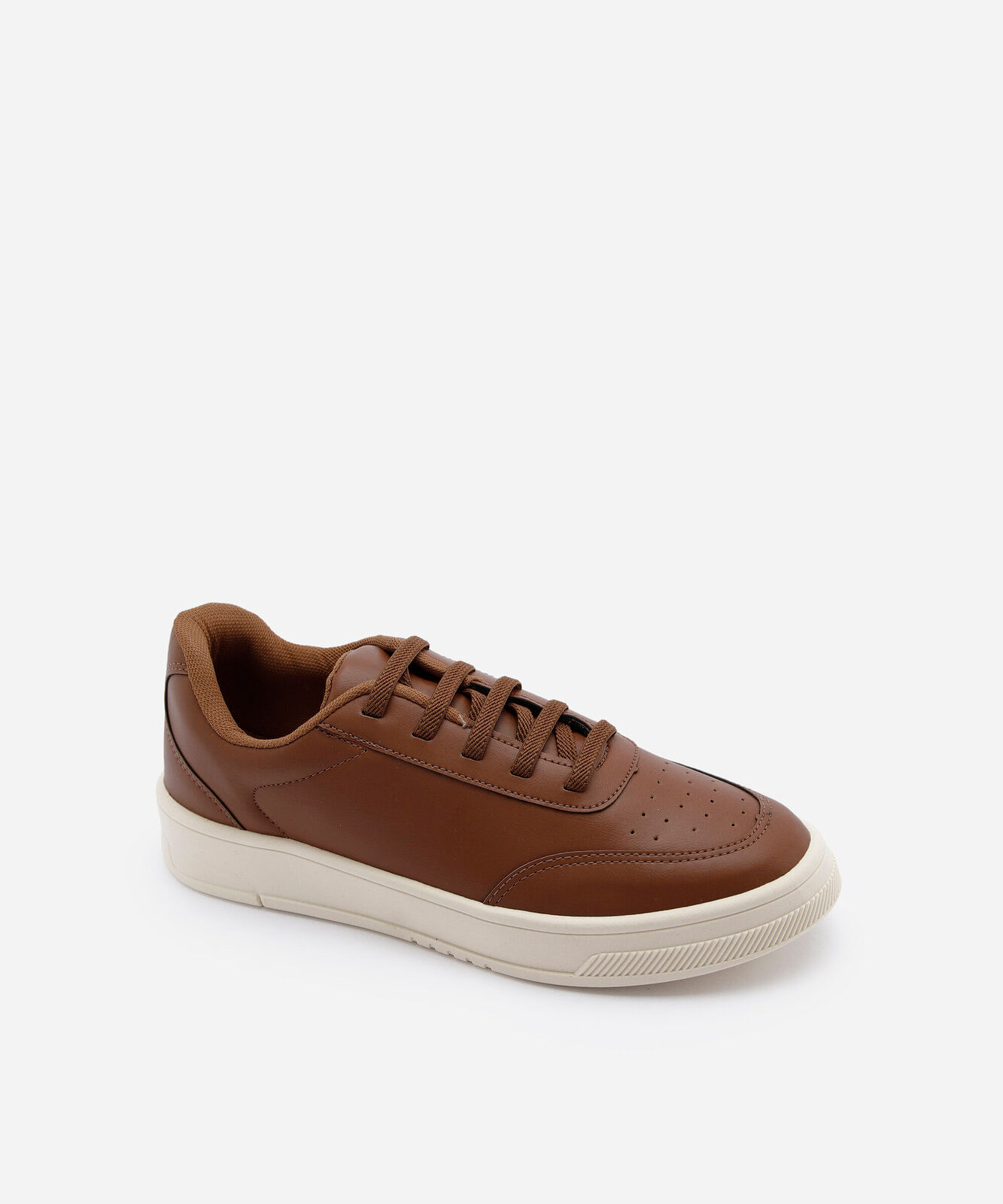 tênis casual masculino de napa marrom