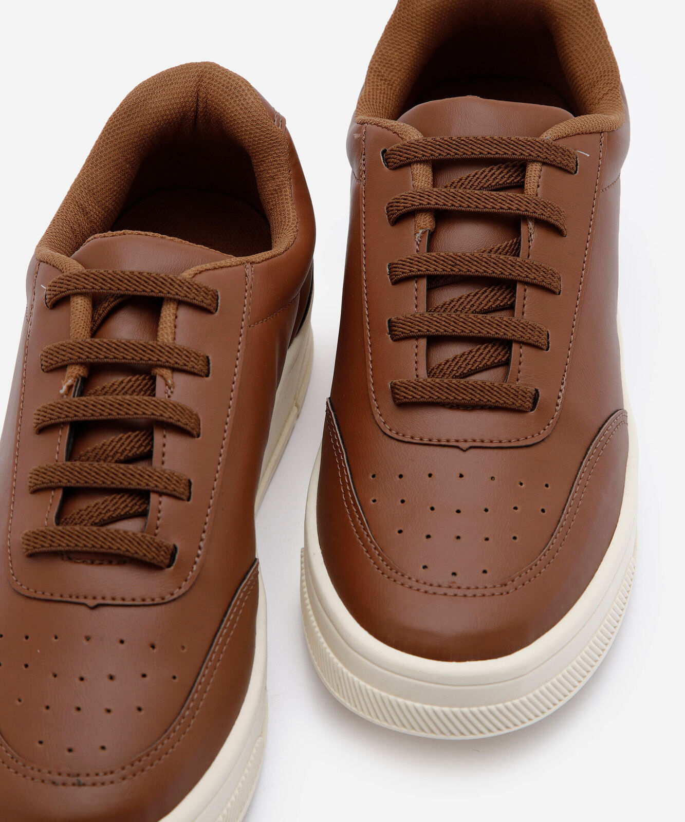 tênis casual masculino de napa marrom