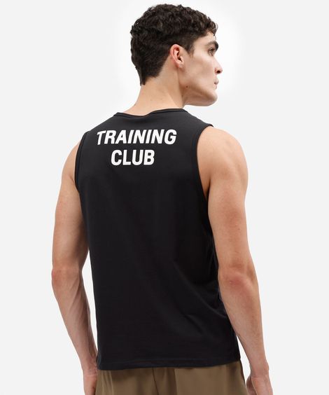 regata esportiva masculina com algodão estampada preta