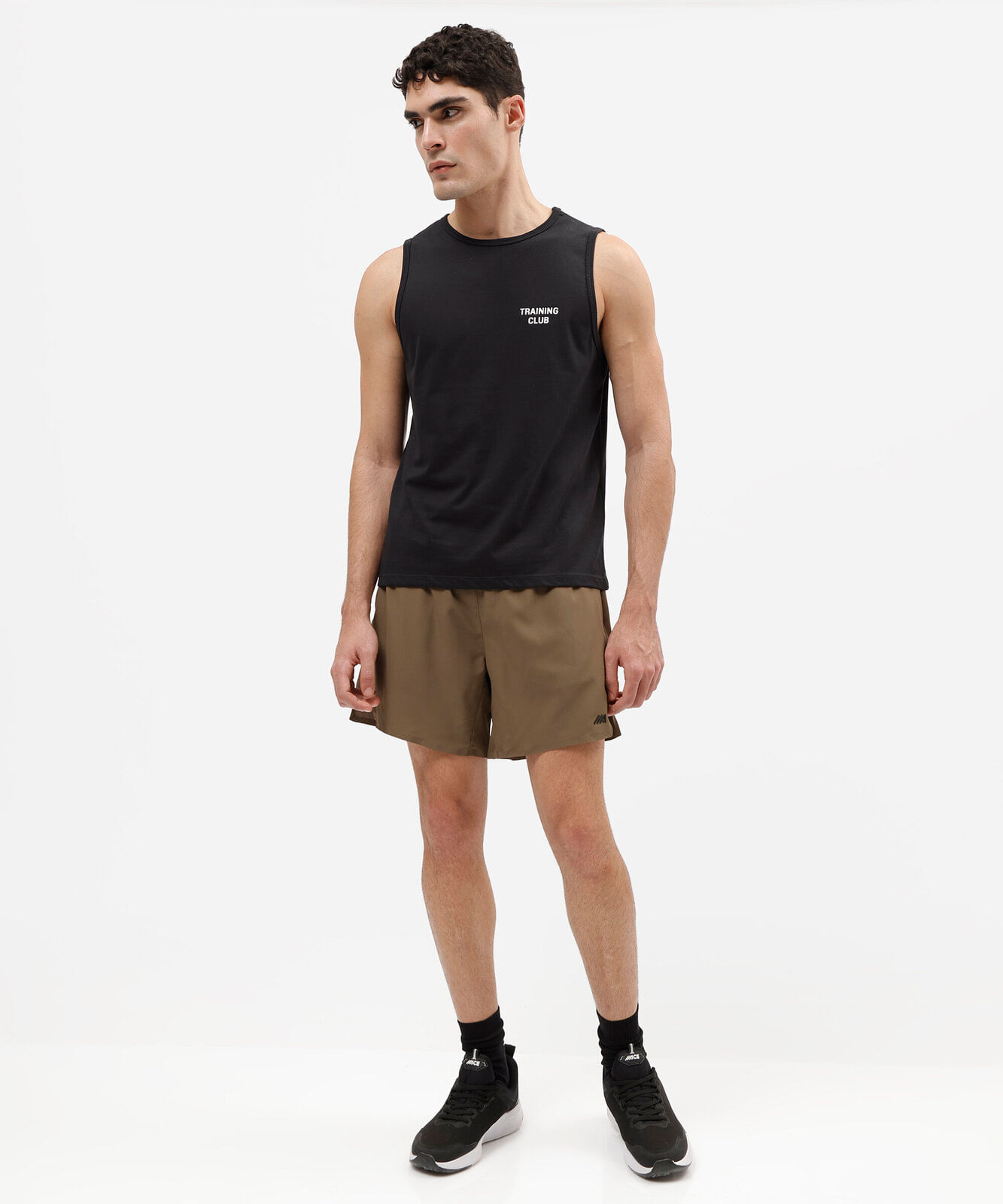 regata esportiva masculina com algodão estampada preta