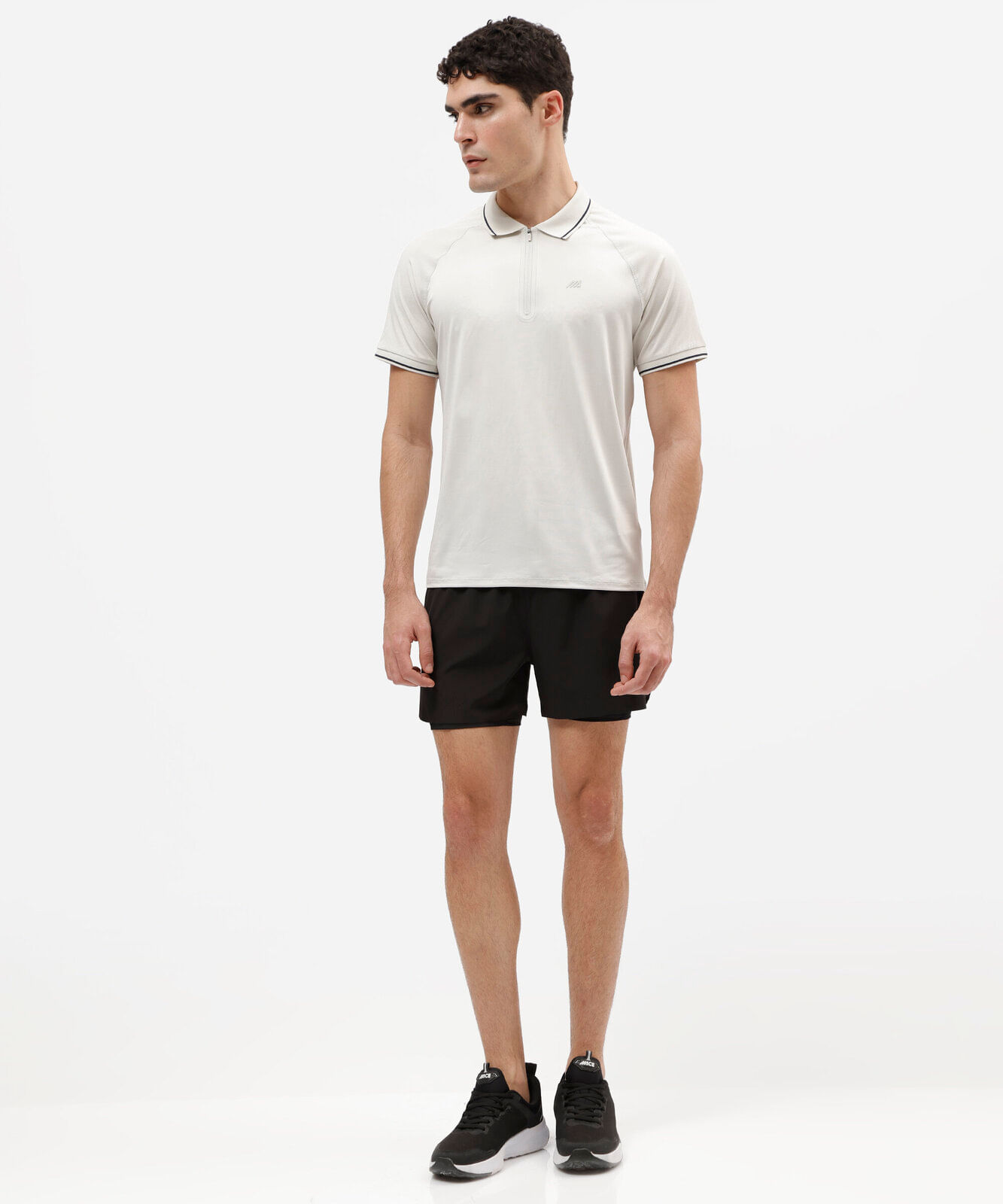 polo raglan masculina esportiva cinza