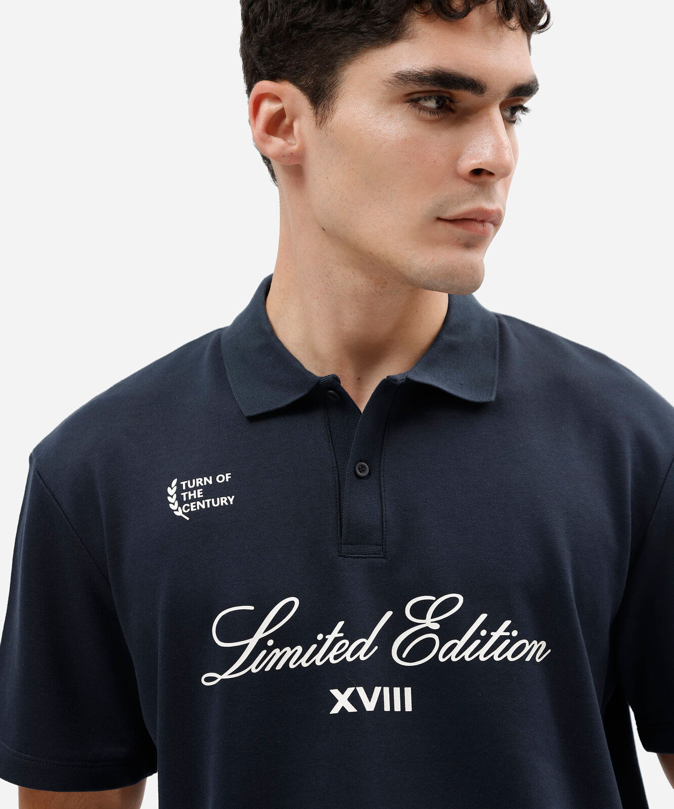 polo masculina de moletom manga curta estampada azul