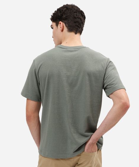 camiseta masculina com algodão manga curta texturizada verde