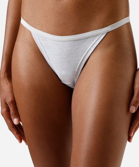 kit de 2 calcinhas string biquíni feminina em algodão colorido
