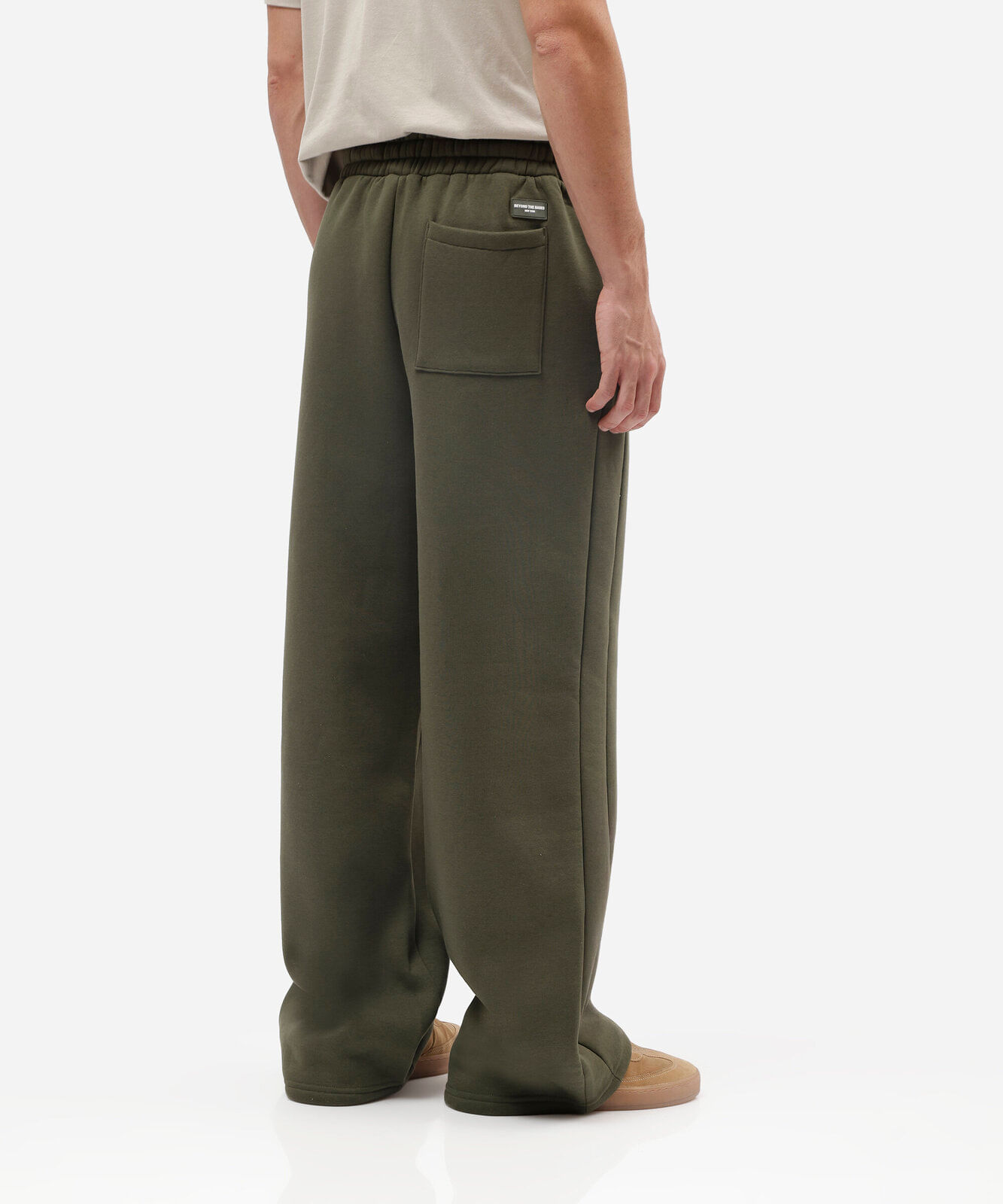 calça baggy masculina de moletom cós elástico verde