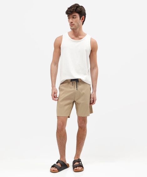 short boardshort masculino bege
