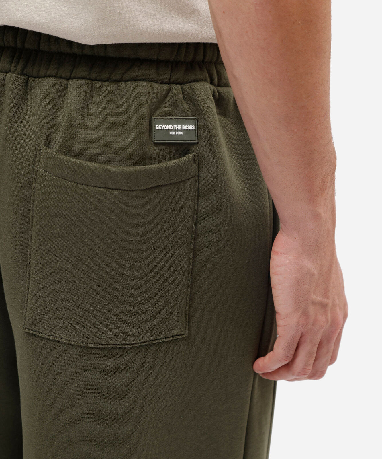 calça baggy masculina de moletom cós elástico verde