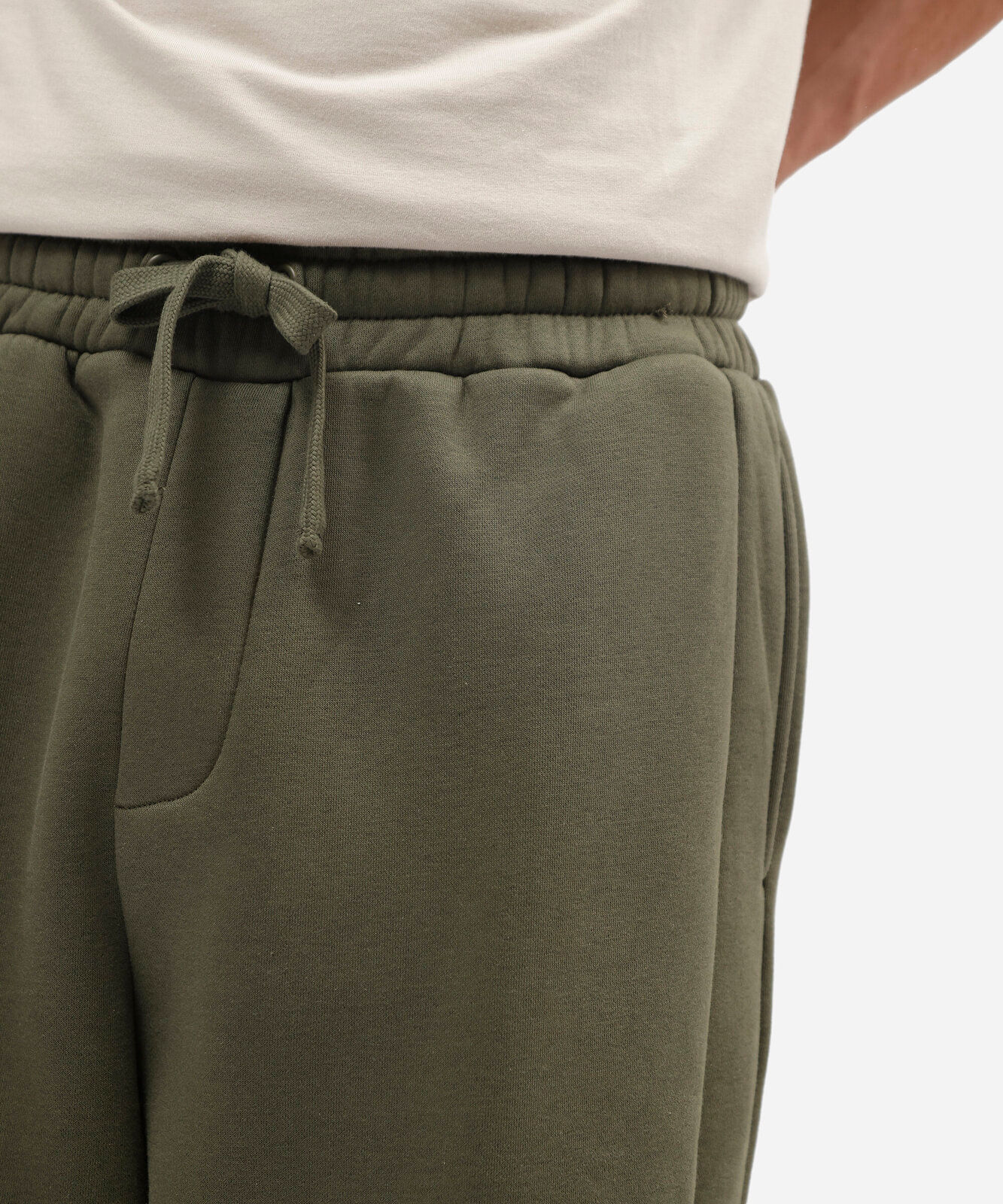 calça baggy masculina de moletom cós elástico verde
