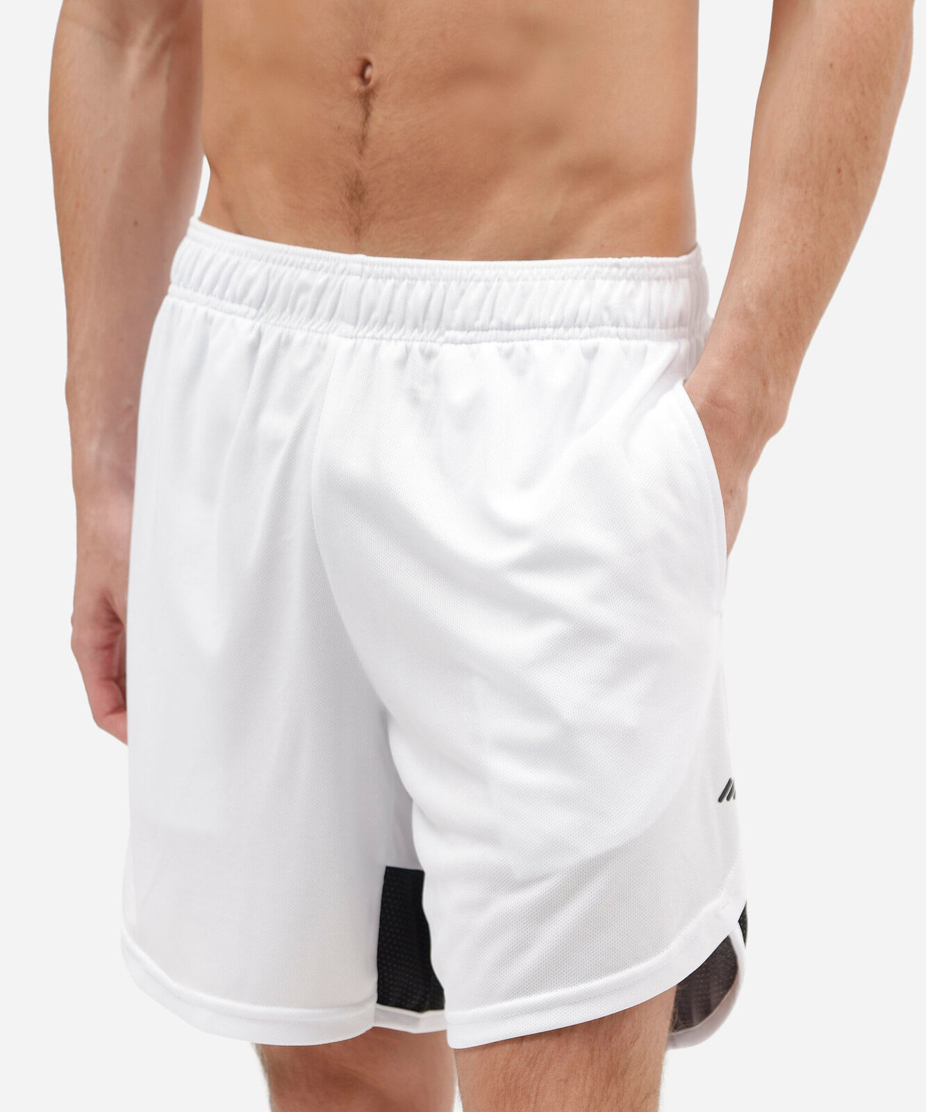 short masculino esportivo texturizado com recorte - branco