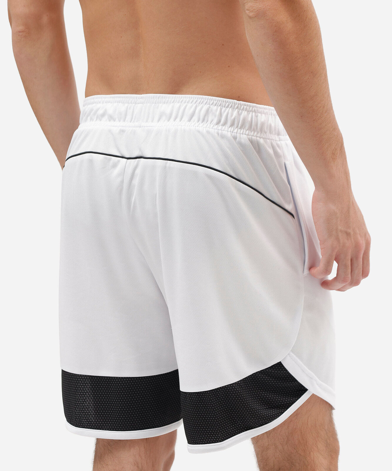 short masculino esportivo texturizado com recorte - branco