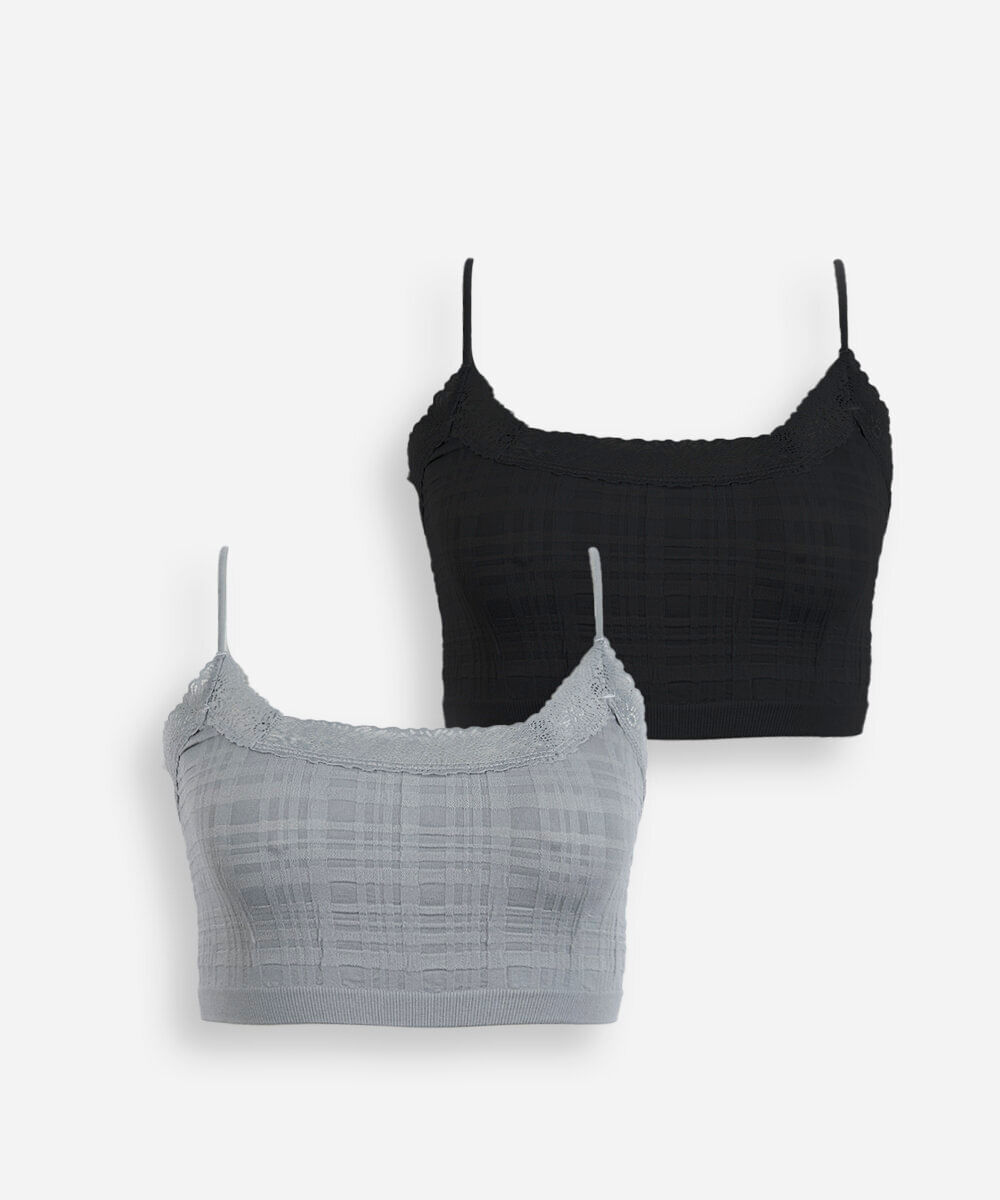 kit de 2 sutiãs top com bojo removível  colorido