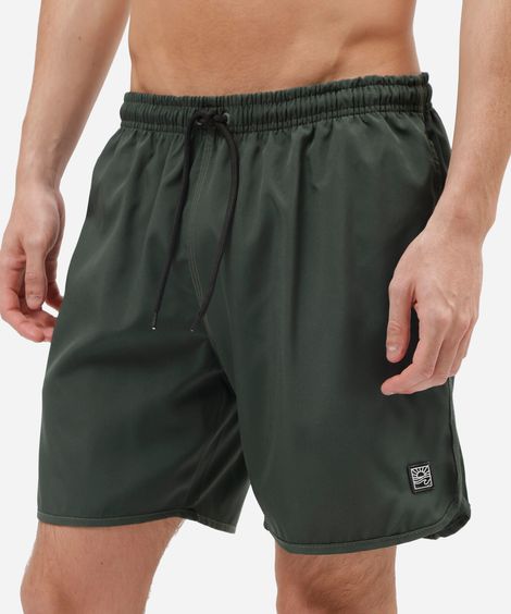 short masculino cós elástico bolso com zíper verde