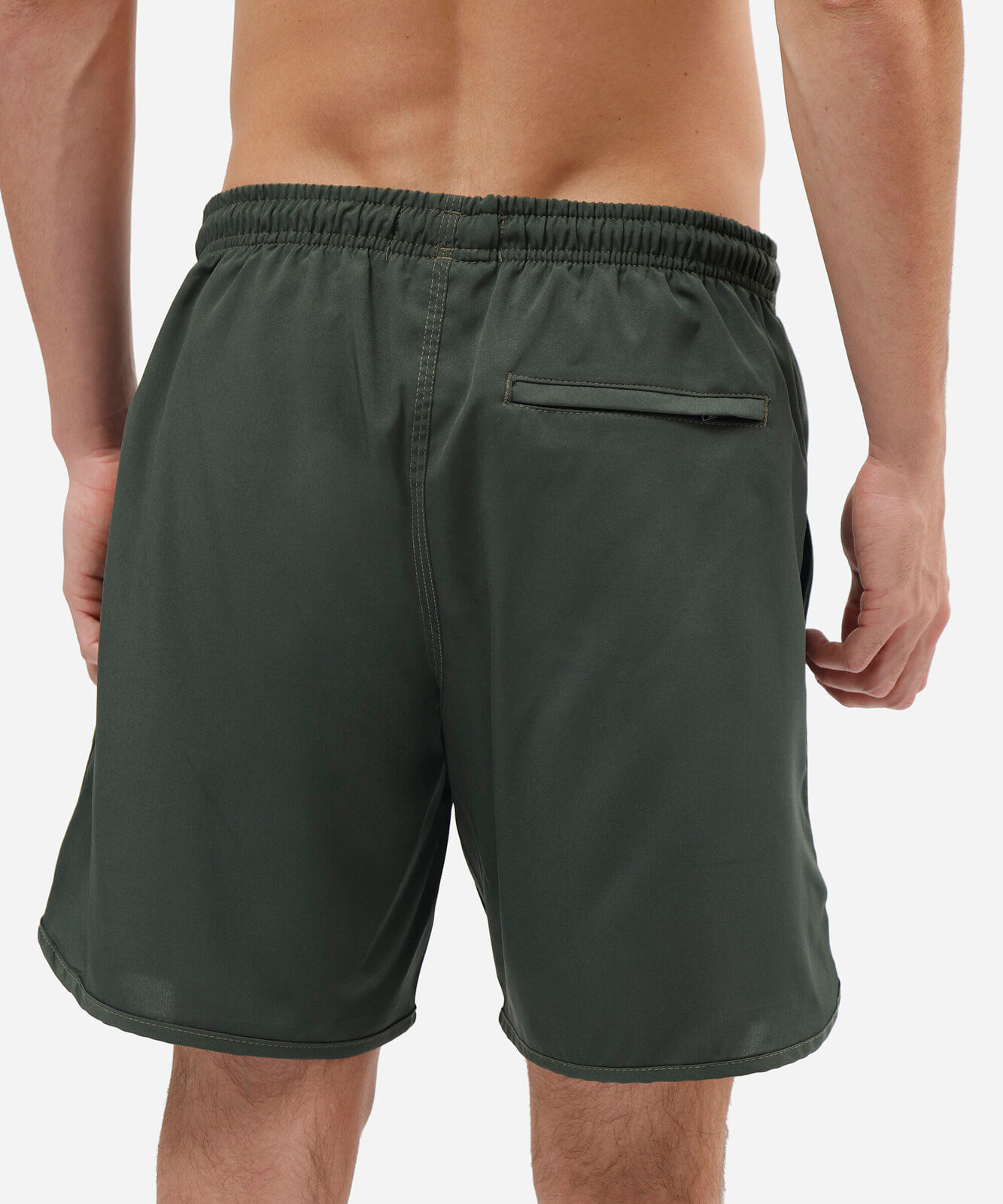 short masculino cós elástico bolso com zíper verde