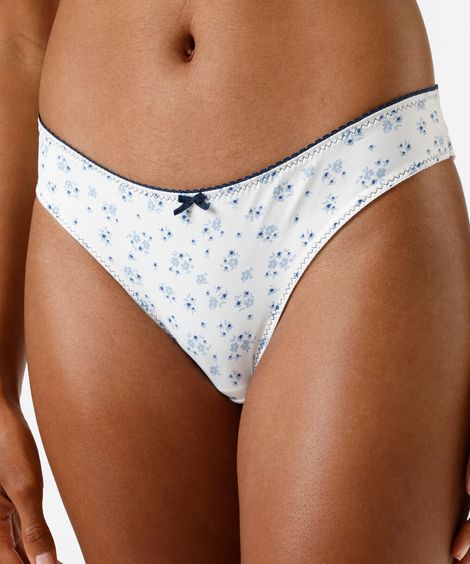 kit de 2 calcinhas biquíni feminina de poliamida floral colorido