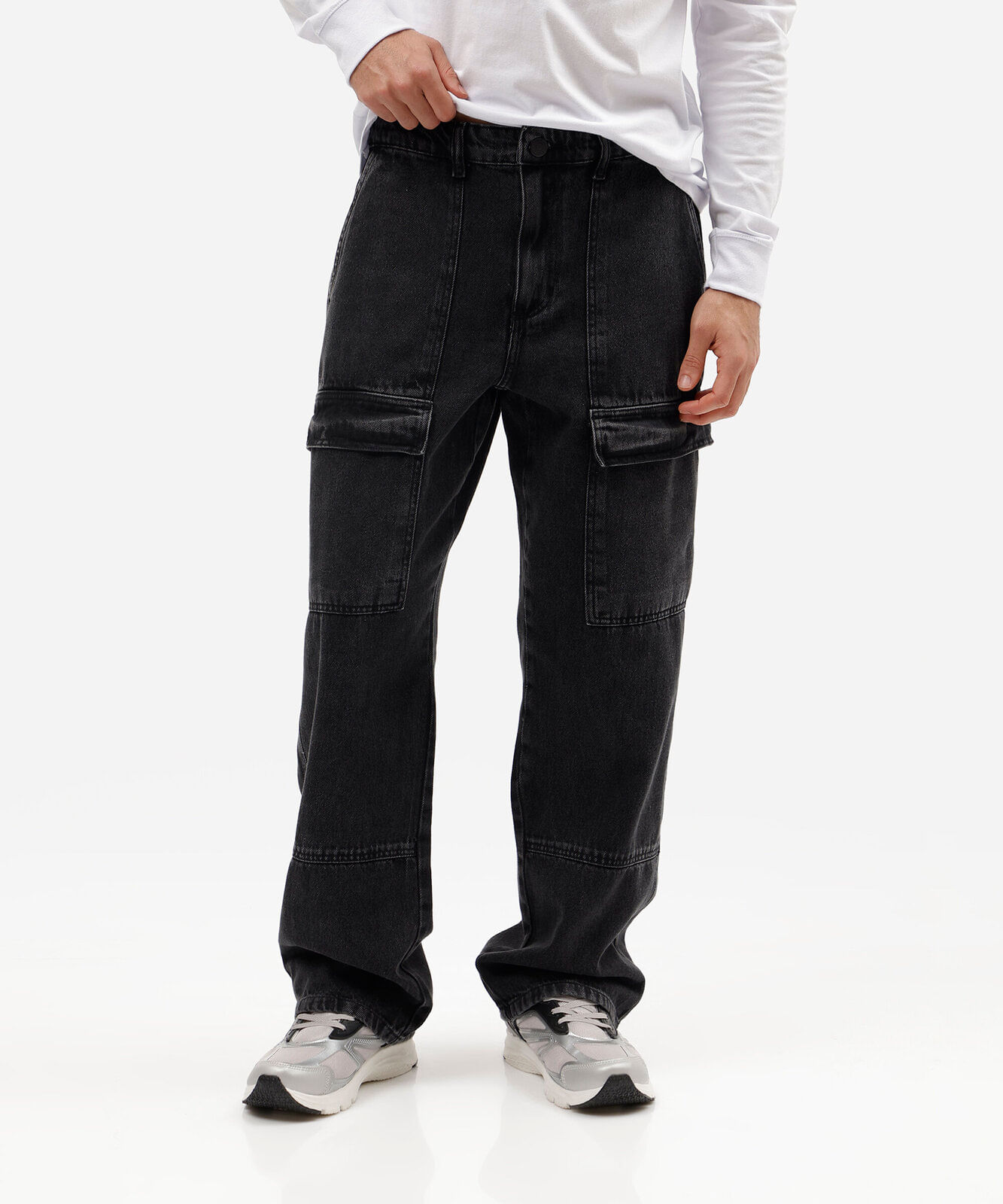 calça cargo masculina jeans preta